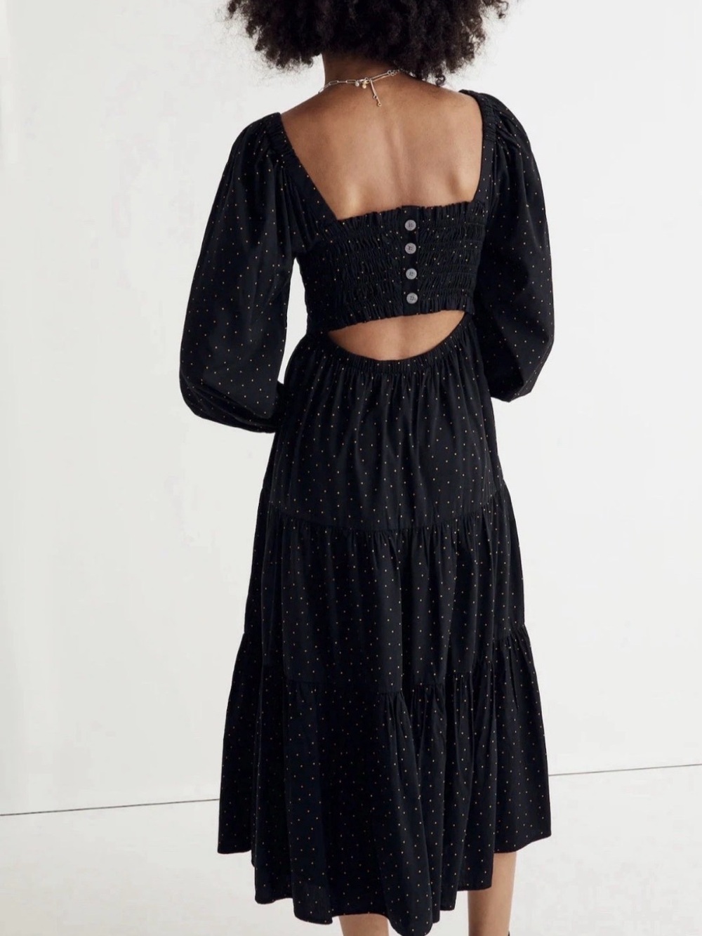 Madewell Lucie Tiered Midi Dress in Dot Sz M - Picture 2 of 6
